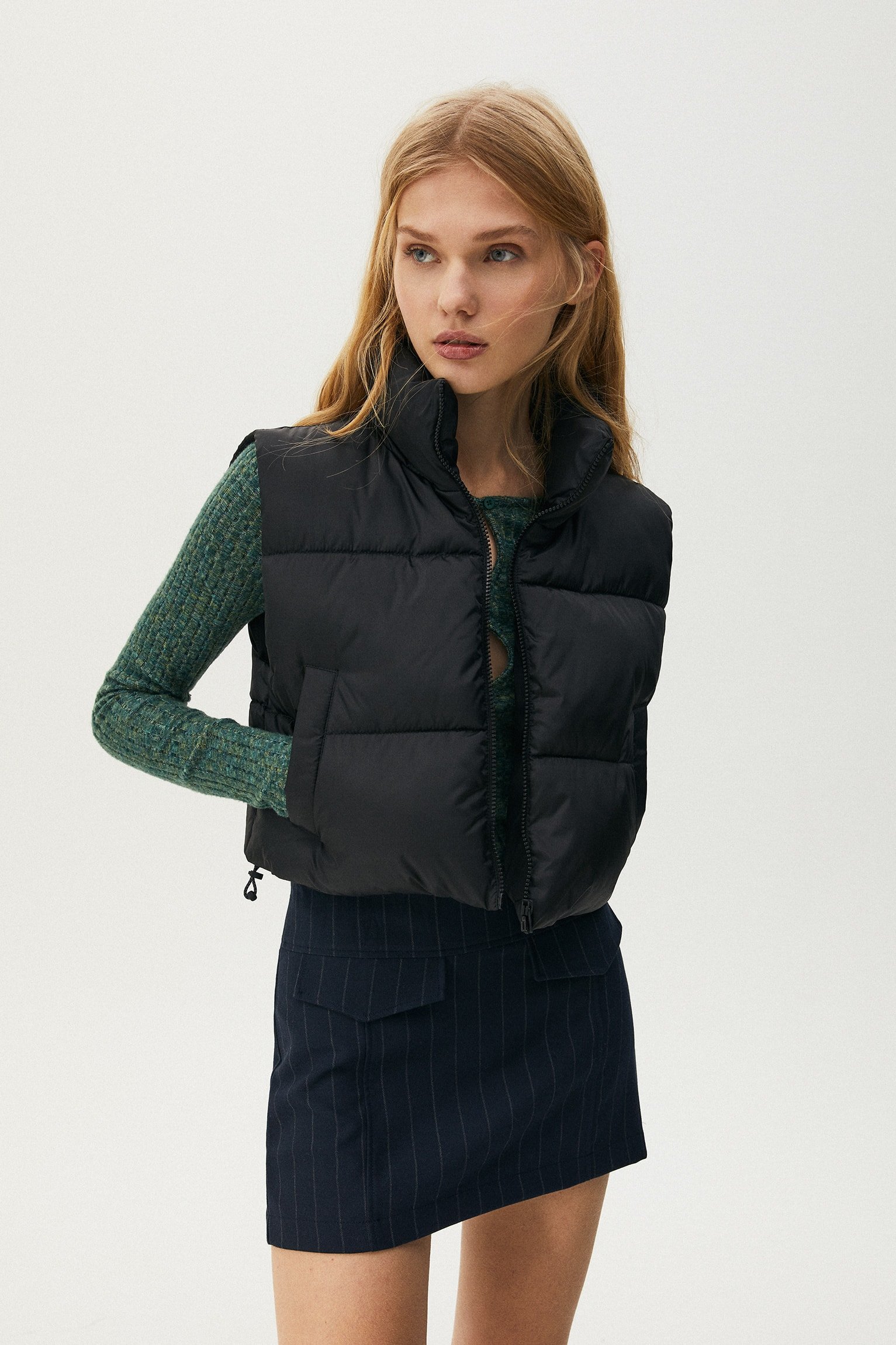 nylon1 Nylon Puffer Gilet - Image 1