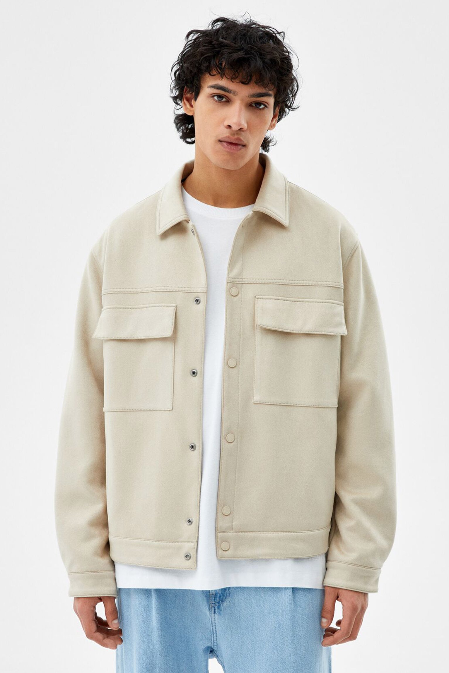 suede1 Faux Suede Jacket With Pockets - Image 1